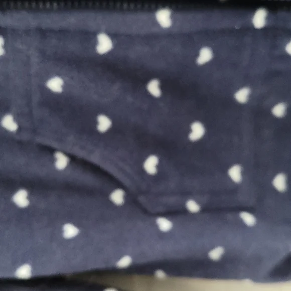 Carter's WARM HOODED FLEECE ONE PIECE BLUE WITH PINK HEARTS SIZE18 MONTHS - Picture 7 of 11